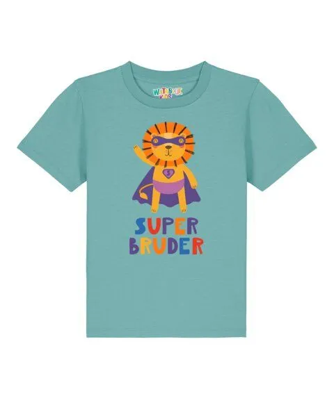 watabout.kids watabout.kids T-Shirt Kinder Löwe Superbruder, Teal monstera, – Produktbild 1 von 2