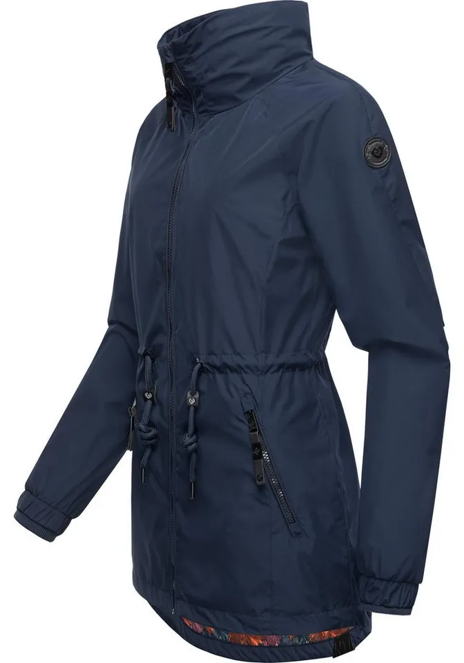 ragwear ragwear Outdoorjacke Tacy wasserdichte Damen Übergangsjacke mit hohem Kragen, Blau, – Produktbild 3 von 5