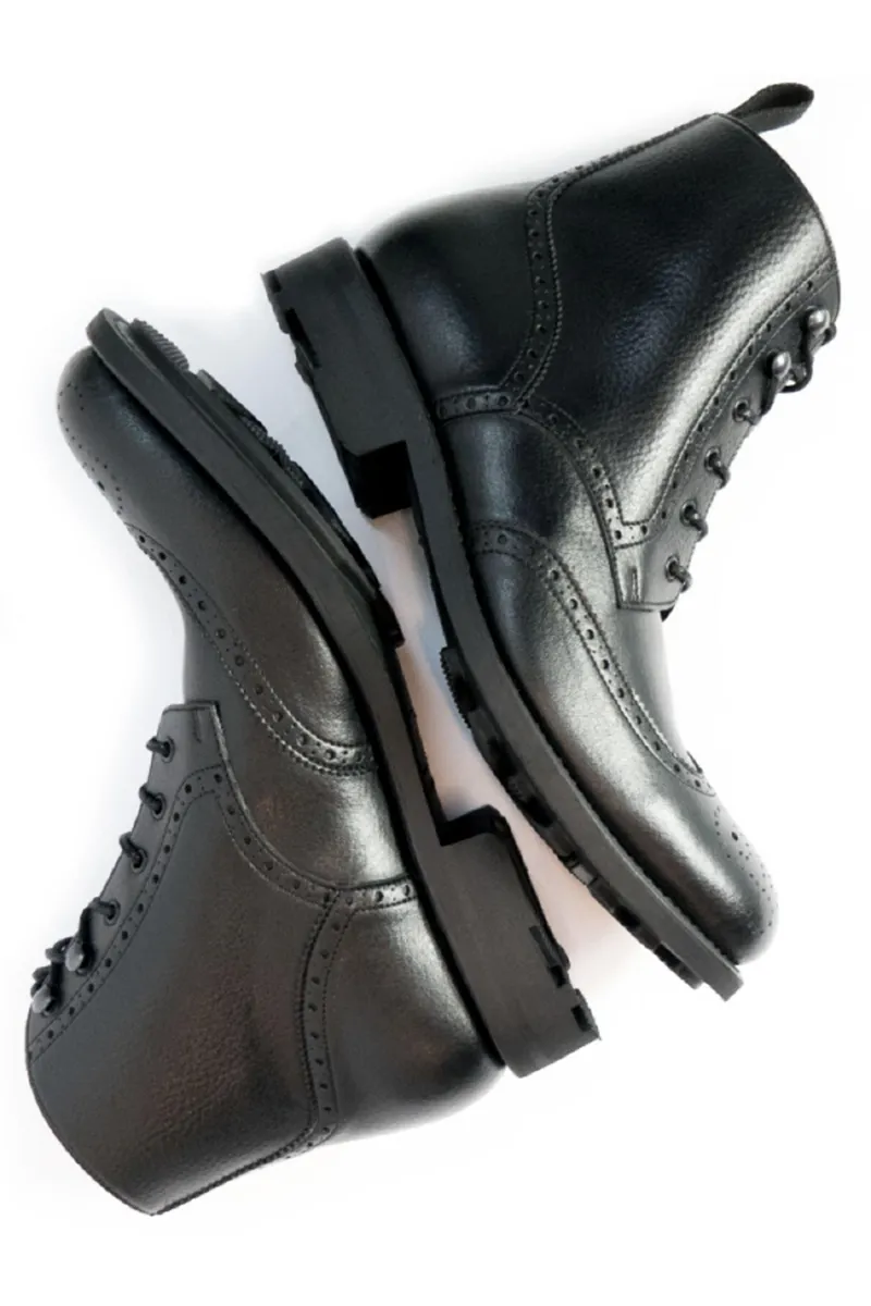 Will's Vegan Store Will's Vegan Store Herren vegan Brogue Stiefel Goodyear Welt Schwarz, Schwarz, – Produktbild 1 von 2