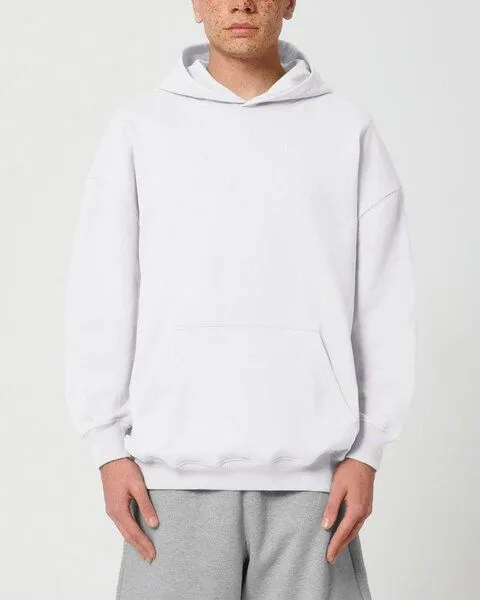 YTWOO YTWOO Oversized Unisex Hoodie mit Kängurutasche, Dry, nachhaltig, Bio-Baumwolle, Weiß, – Produktbild 4 von 4