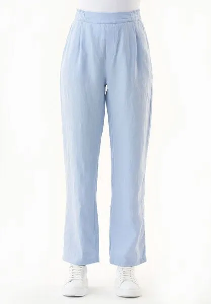 ORGANICATION ORGANICATION Hose aus TENCEL Lyocell und Leinen, Blau(blue indigo), – Produktbild 2 von 3