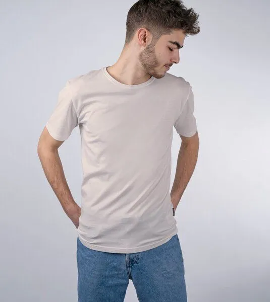 Gary Mash GARY MASH Basic Herrenshirt aus TENCEL Modal Mix, Écru, – Produktbild 1 von 3