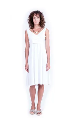 RAVENS VIEW IBIZA RAVENS VIEW IBIZA Damen vegan Kleid Milan Weiß – Produktbild 1 von 1
