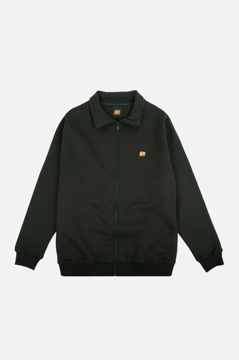 Trendsplant Trendsplant Herren vegan Zip Sweatshirt Essential Skarabäus Grün, Dunkelgrün, – Produktbild 2 von 2