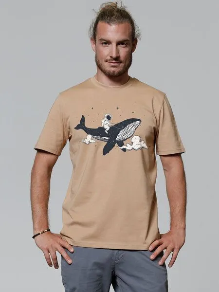 watapparel watapparel T-Shirt Unisex Spacewhale, Latte, – Produktbild 2 von 4