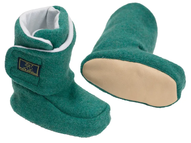 Pickapooh Pickapooh Baby Hausschuhe Walkpuschen melange-grün Gr.2 (3-6 Monate), Grün, – Produktbild 1 von 1