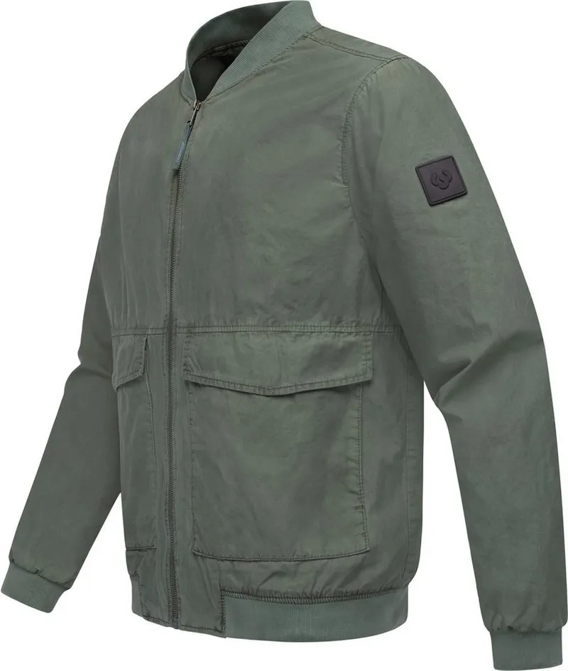 ragwear ragwear Bomberjacke Daq lässige Herren Jacke kurz mit Rippstrickbündchen, Grün, – Produktbild 3 von 4