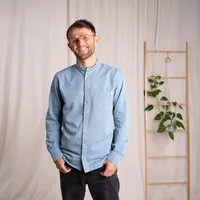 Vresh Clothing Vresh Clothing Christov - Hemd aus Biobaumwolle, Himmelblau, – Produktbild 1 von 1