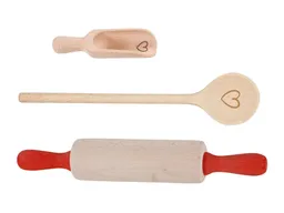 Goki goki Kinder Back-Set, 3 teilig, aus Holz, teilweise bunt lackiert Nudelholz, Kochlöffel und Mehlschaufel – Produktbild 1 von 1