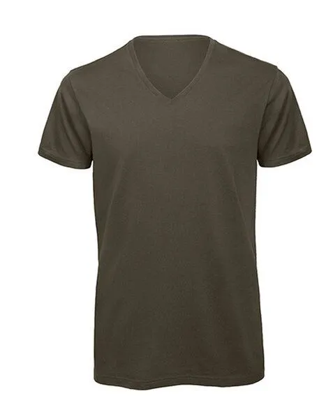 B&C Collection B&C Collection Inspire T-Shirt Herren V-Ausschnitt 140 gr /m² bis Größe 3XL, Khaki, – Produktbild 2 von 3