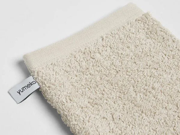 Yumeko Waschlappen Terry 15x22 - 4 Stk. Yumeko aus Bio-Baumwolle, White sand, – Produktbild 4 von 4