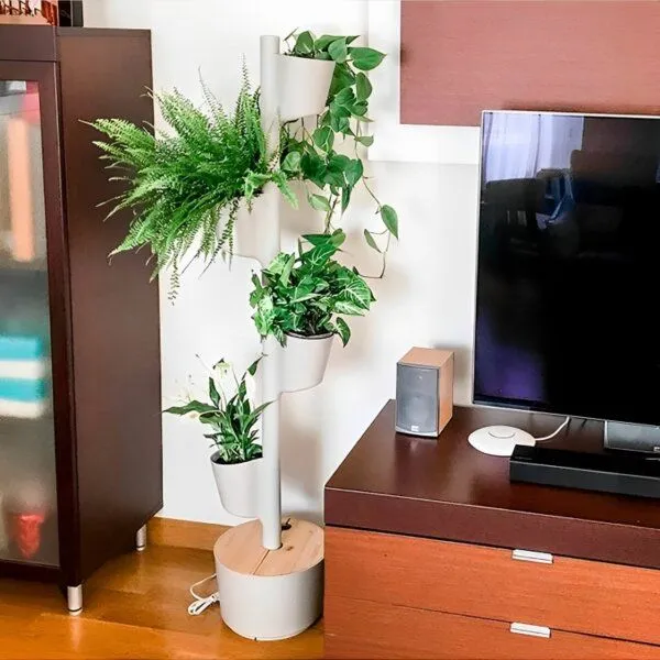 CitySens CitySens Vertikaler Blumentopf mit manueller Bewässerung 4 Blumentöpfe, Gris, – Produktbild 3 von 3