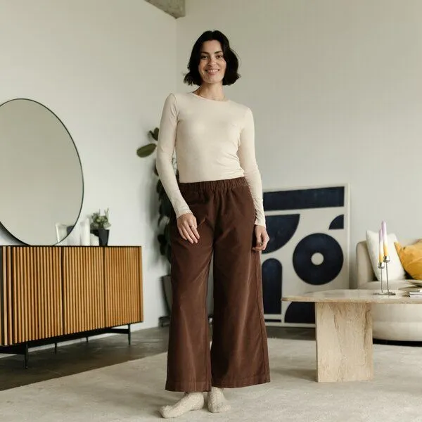 NORDLICHT NORDLICHT Cord Culotte Nala aus 100% Bio-Baumwolle, Braun, – Produktbild 1 von 4