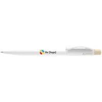 uma uma Kugelschreiber 'Pixel Recy' farbiger Drücker, weiß/beige – Produktbild 1 von 1