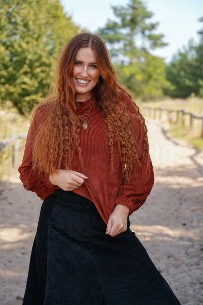 Vivien Joy Vivien Joy langer Cordpullover Marleen, Sienna (rot), – Produktbild 4 von 4