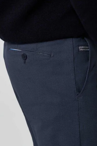 Meyer MEYER Micro Print Baumwoll Twill Chino, Blau (dunkelblau), – Produktbild 4 von 4