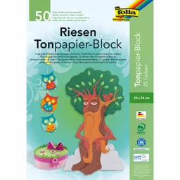 folia folia Tonpapier, sortierte Farben, 34 x 24 cm, 50 Blatt – Produktbild 1 von 1