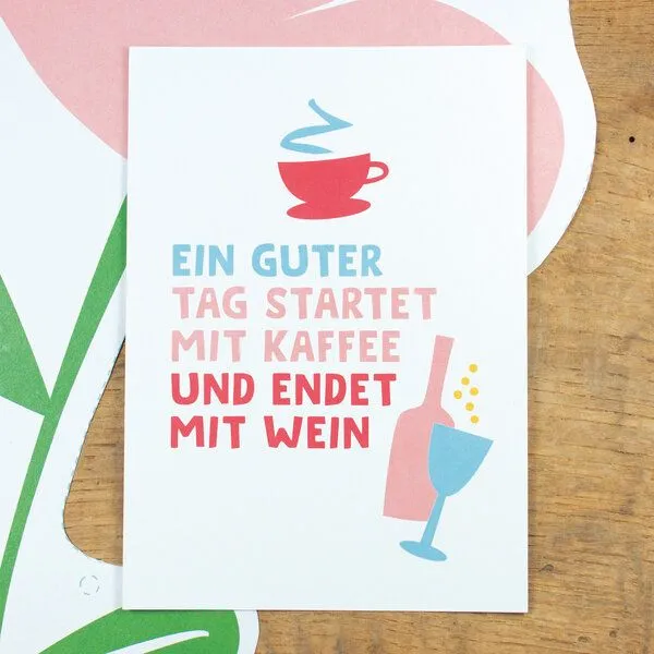 Bow & Hummingbird Bow & Hummingbird Postkarte "Ein guter Tag" aus Recyclingpapier – Produktbild 2 von 2
