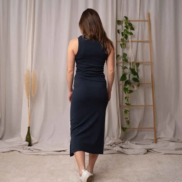 Vresh Clothing Vresh Clothing Violetta - Rib Kleid aus Biobaumwolle, Blueberry, – Produktbild 2 von 3