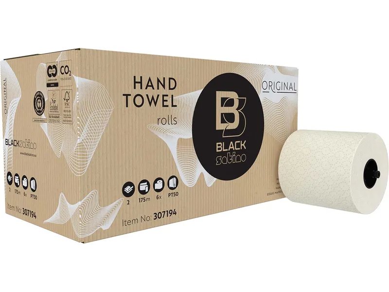 BlackSatino BlackSatino Handtuchrolle 2-lagig, 6 x 175 m – Produktbild 1 von 1