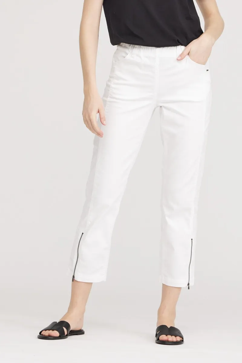 LAURIE LAURIE Damen vegan Hose Regular Crop Piper Weiß, Weiß, – Produktbild 2 von 2