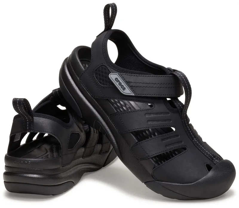 Crocs Crocs Yukon Fisherman Sandale Halbschuh, Slipper, Trekkingschuh mit praktischem Klettverschluss, Schwarz, – Produktbild 1 von 5