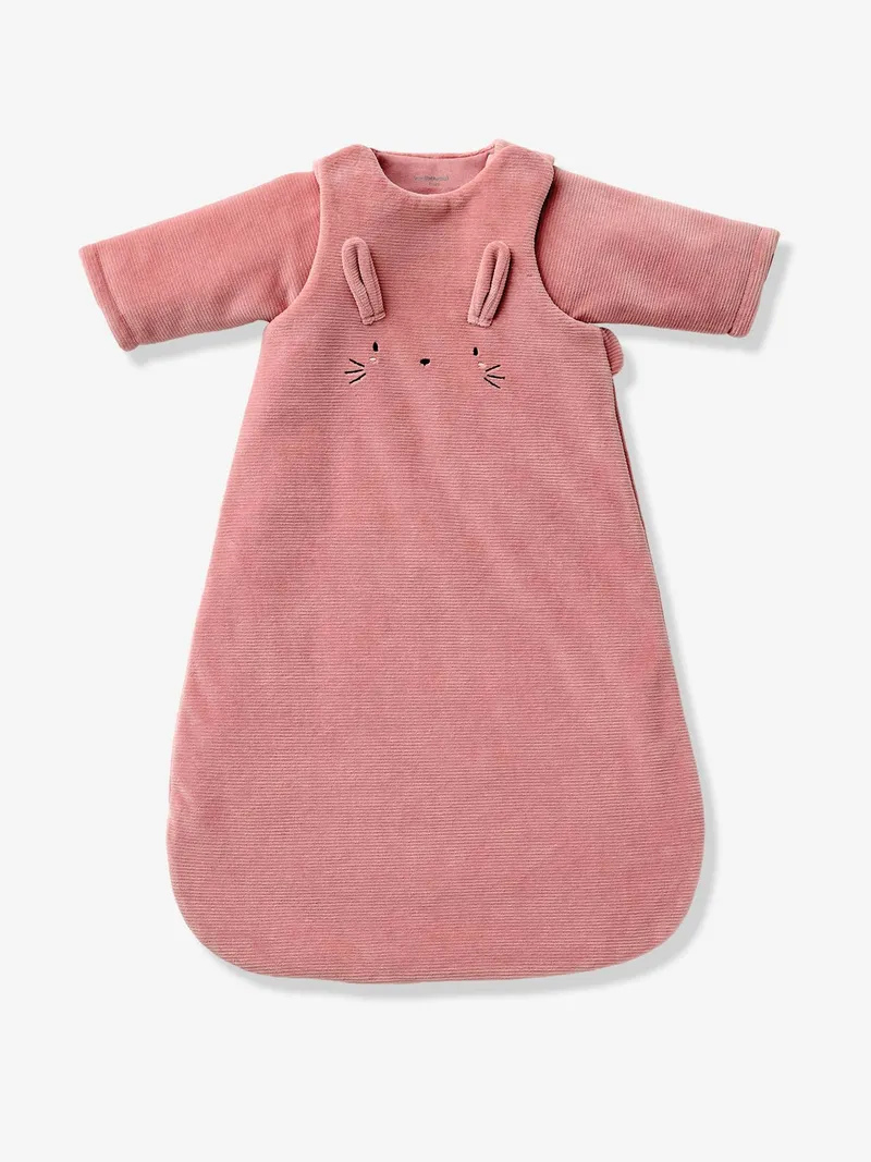 Vertbaudet Baby Winterschlafsack TRAUMREISE aus Cord mit abnehmbaren Ärmeln TOG 3, Altrosa, – Produktbild 3 von 4
