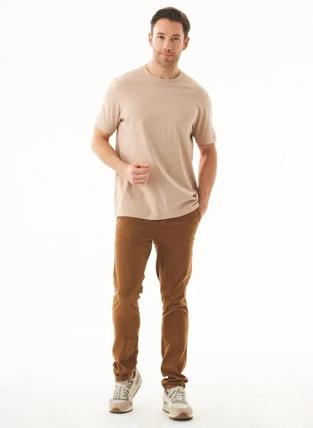 ORGANICATION ORGANICATION Basic T-Shirt aus Bio-Baumwolle, Beige, – Produktbild 2 von 4