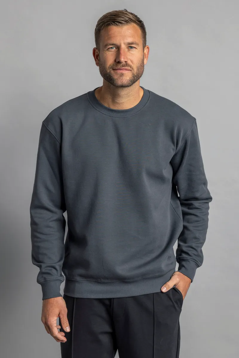 DIRTS DIRTS Herren vegan Sweatshirt Classic Crewneck Leftover Charcoal, Dunkelgrau, – Produktbild 2 von 2