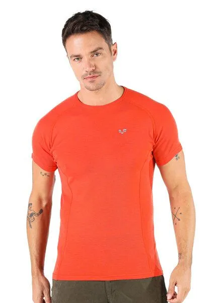 Woolona Woolona Kurzarmshirt - BERG- 100% Merinowolle, Orange, – Produktbild 2 von 4