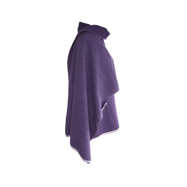 austriandesign.at austriandesign.at EIN LochSchal reversibel aus extrafeiner Merinowolle, Violett/grau, – Produktbild 4 von 4