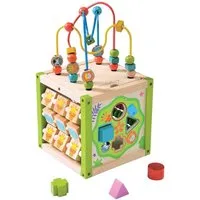 EverEarth EverEarth 5-in-1 Safari Motorikwürfel aus Holz Maße 20 x 20 x 20 cm – Produktbild 1 von 1