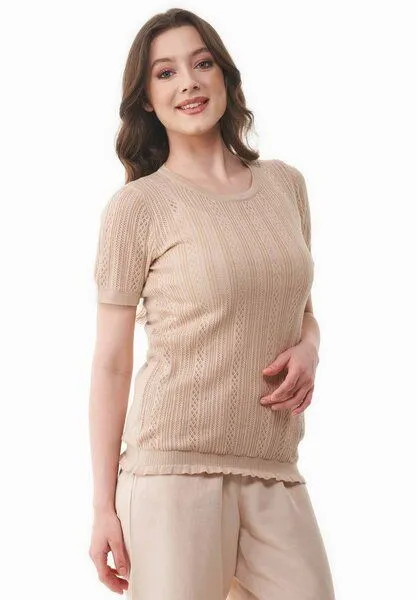 ORGANICATION ORGANICATION Strickpullover aus Bio-Baumwolle, Soft beige, – Produktbild 3 von 4