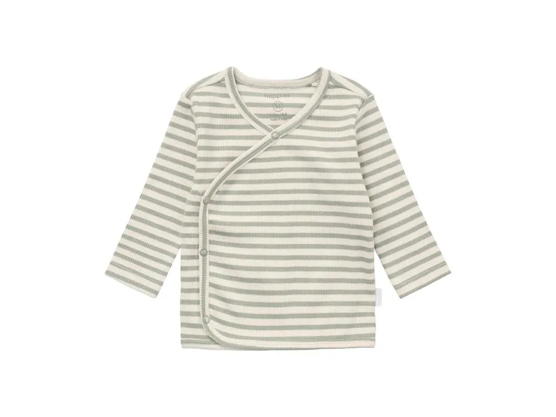 Noppies Wickelshirt Langarm Bio-Baumwolle (kbA) iceberg green geringelt rip 50 – Produktbild 1 von 2