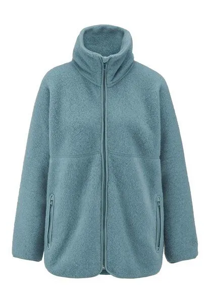 hessnatur hessnatur Wollfleece Jacke Oversized aus reiner Bio-Merinowolle, Gletscherblau, – Produktbild 3 von 4