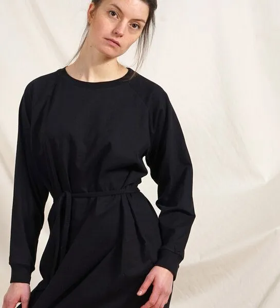 Lena Schokolade Lena Schokolade Long Pulli Dress aus Bio-Baumwolle, Schwarz, – Produktbild 4 von 8