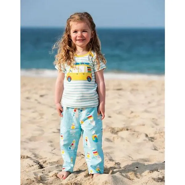 Frugi Frugi T-Shirt Auto - Bobster Applique Top Bright Sky Breton Car – Produktbild 2 von 3