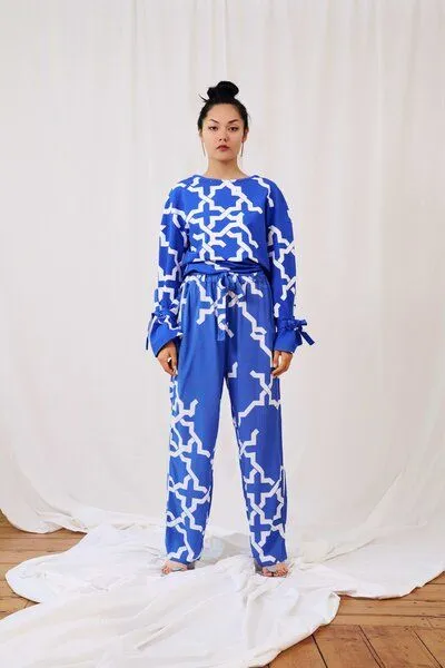 Sophia Schneider-Esleben Sophia Schneider-Esleben PJ Pants - aus Bio Baumwolle, Lila-rot, – Produktbild 3 von 4
