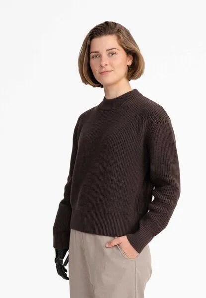 MELA Rippstrick Pullover MANIKA | von MELA | Fairtrade & GOTS zertifiziert, Dunkelbraun, – Produktbild 1 von 4