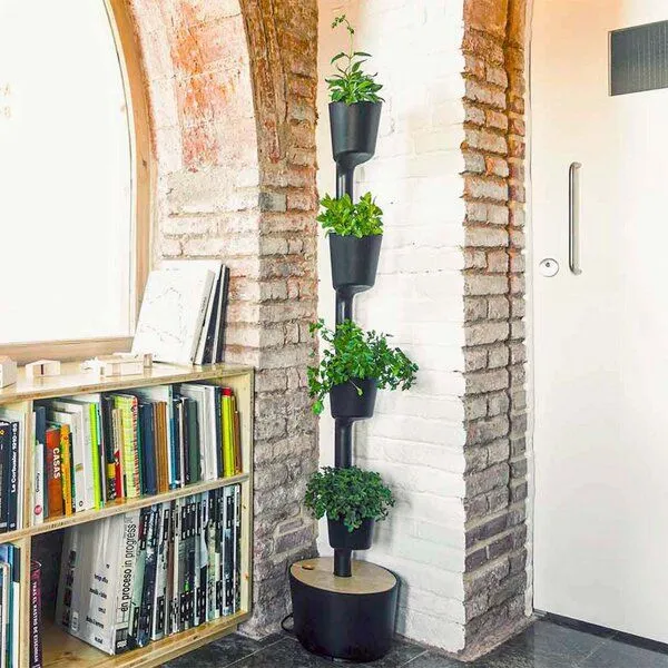 CitySens CitySens Vertikaler Blumentopf mit Wifi-Selbstbewässerung 4 Blumentöpfe, Schwarz, – Produktbild 2 von 4