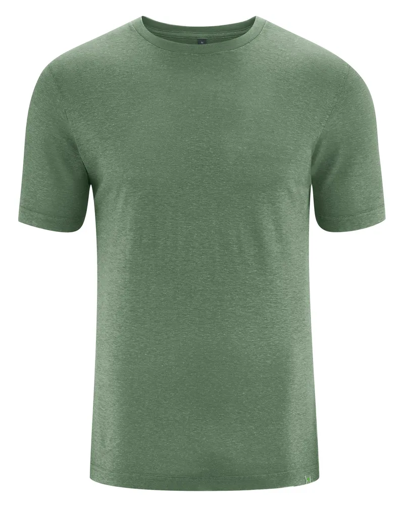 HempAge Hempage Herren vegan T-Shirt Slim Fit Krautgrün, Grün, – Produktbild 1 von 2