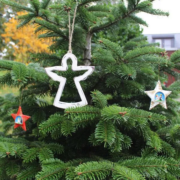 Mitienda Shop Mitienda Shop Christbaumschmuck aus Keramik, Krippenstern, Weiss, – Produktbild 1 von 3