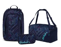 Satch Satch Schulranzen Schulrucksack-Set AIR Purple Laser 3-teilig, Kollektion 23/24 (3-teilig), Laptop-Fach, Your-Size-System – Produktbild 1 von 1