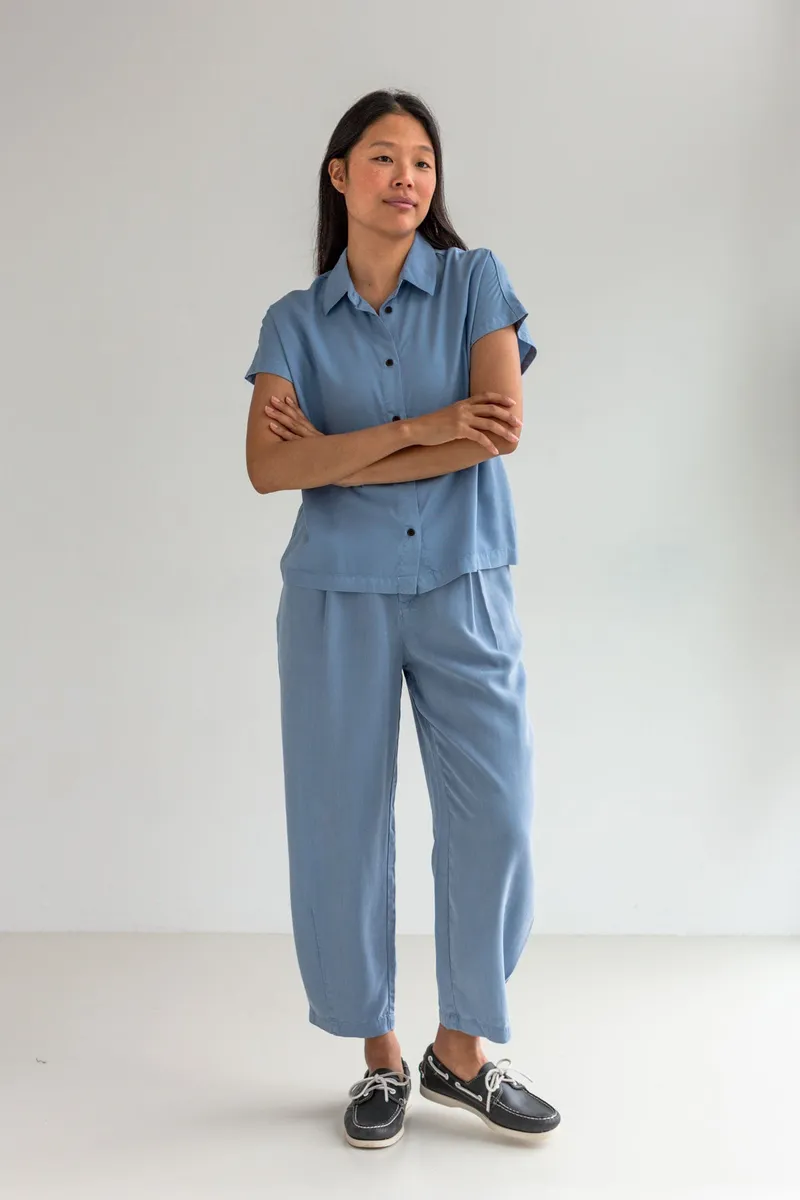 TWOTHIRDS TWOTHIRDS Damen vegan Hemd Cannes Denim Blau, Blau, – Produktbild 2 von 2