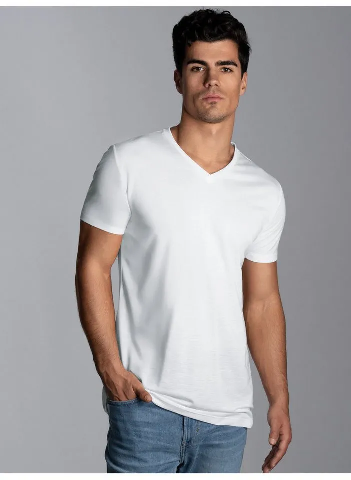 Trigema T-Shirt TRIGEMA V-Shirt aus 100% Lyocell (1-tlg), Weiß, – Produktbild 3 von 4