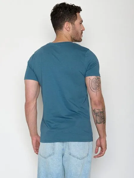 GreenBomb GREENBOMB Bear Canoe Guide - Sportliches T-Shirt aus Bio-Baumwolle / hochwertiger Print / GOTS / Fair & Vegan, Blau (gezeitenblau), – Produktbild 4 von 4