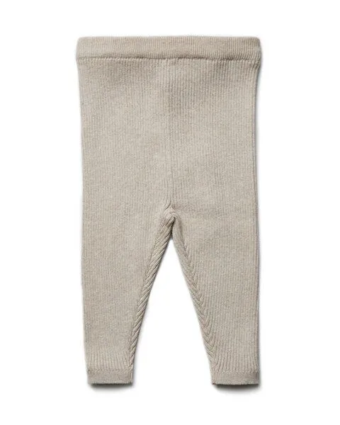 Puri Organic Puri Organic Kleinkinder Legging Rippenstrick Bio Baumwolle Wolle, Oyster grey, – Produktbild 1 von 2