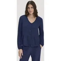 hessnatur hessnatur Musselin Pyjamabluse PURE COMFORT aus reiner Bio-Baumwolle, Dunkelblau, – Produktbild 2 von 6