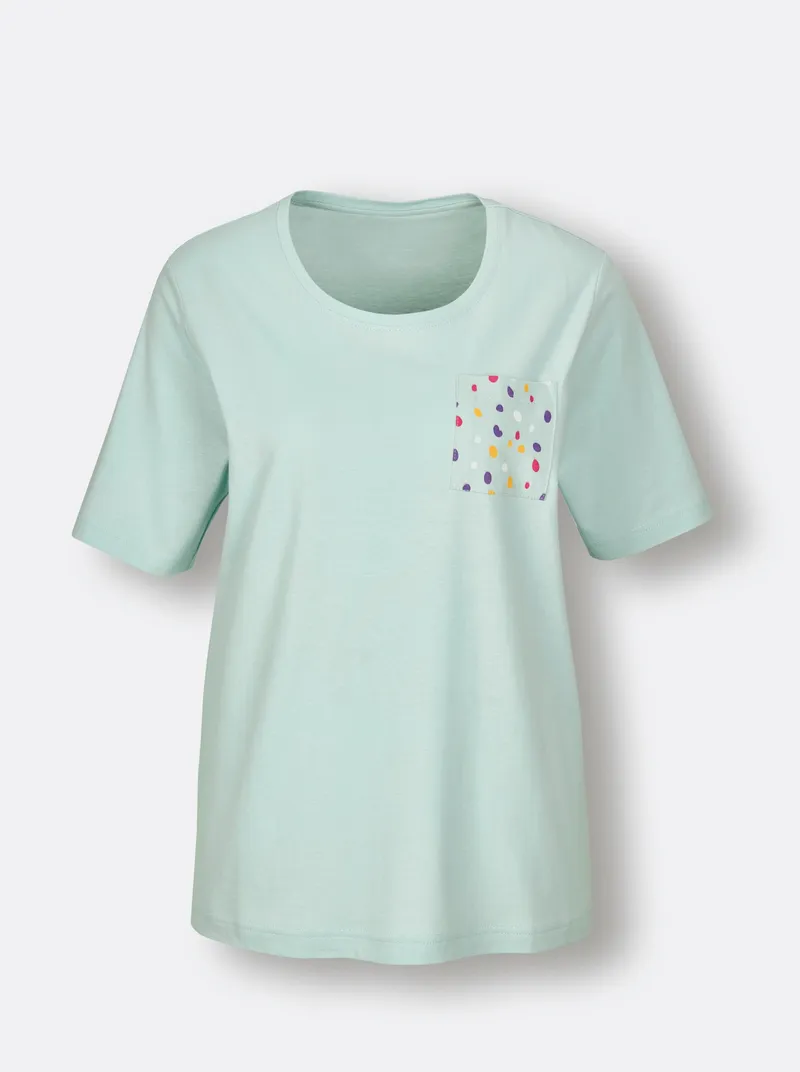 wäschepur Schlafanzug-Shirt kalkmint, Kalkmint, – Produktbild 1 von 2