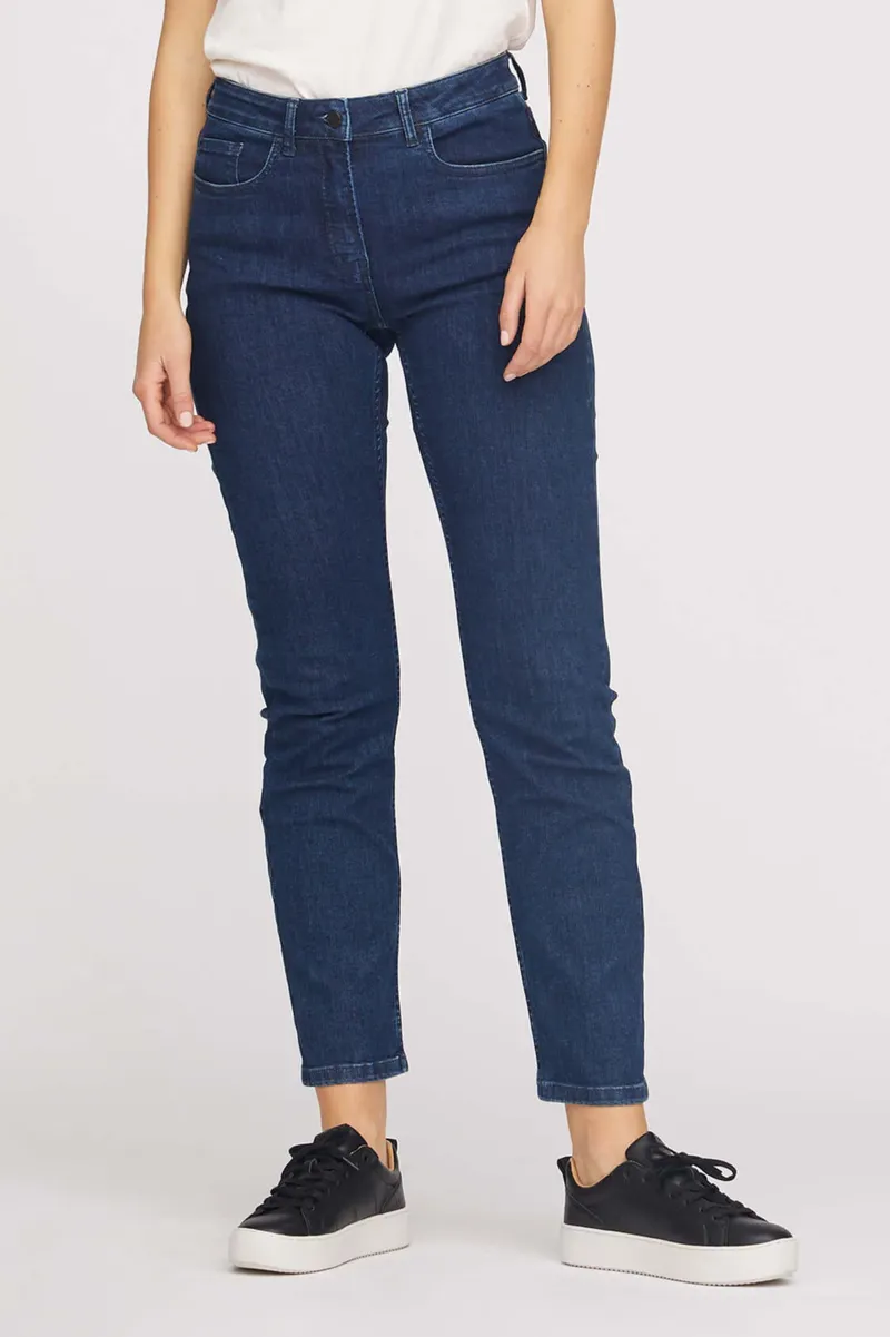 LAURIE LAURIE Damen vegan Jeans Charlotte Regular Ml Dunkelblau Denim, Extra dunkelblau, – Produktbild 2 von 2